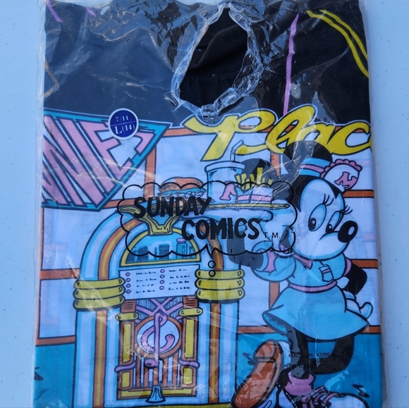 Vintage 1987 Sunday comics 6oth anniversary mini mouse shirt SZ L New Old stock - Picture 6 of 11